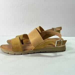 B.O.C. Sandal Women's Size 10M Ismeria Open Toe Slingback Buckle Leather Beige